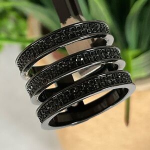 Micheal Kors Tri Stack Open Pavé Bar Band- Size 7